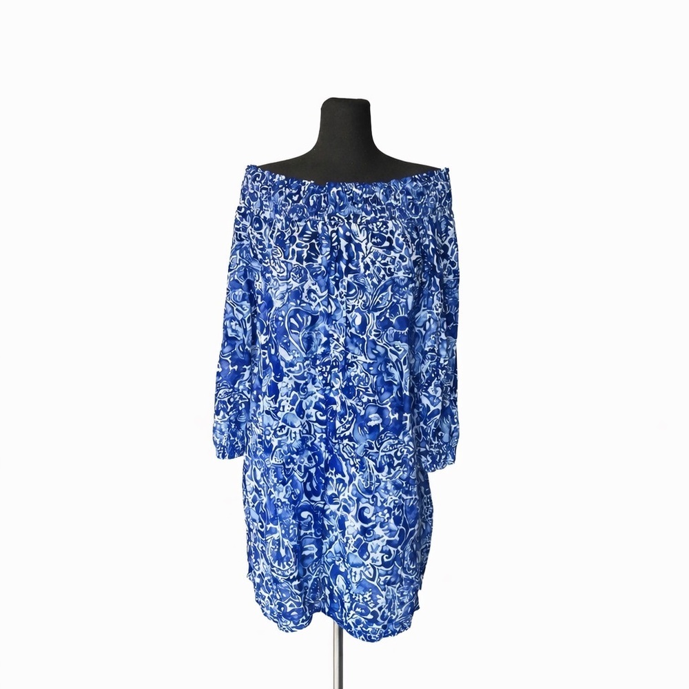 Lauren Ralph Lauren Summer Dress/Cover Up Floral Paisley Blue & White | …